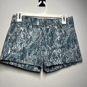 Calvin Klein Snakeskin Print Tailored Shorts, Blue Gray | Size 0